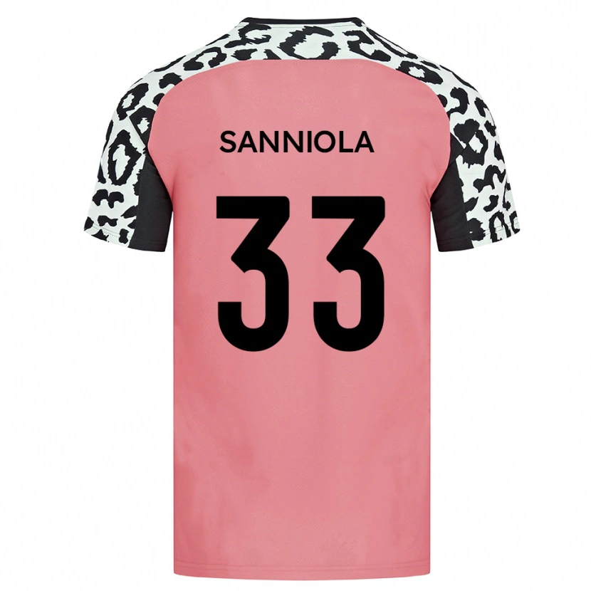 DanxenメンズKeon Sanniola#33ピンク 黒アウェイシャツ2025/26ジャージーユニフォーム