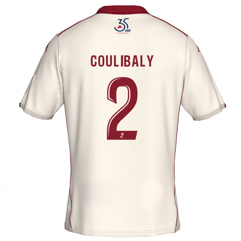 DanxenメンズIbrahim Coulibaly#2白 バーガンディアウェイシャツ2025/26ジャージーユニフォーム