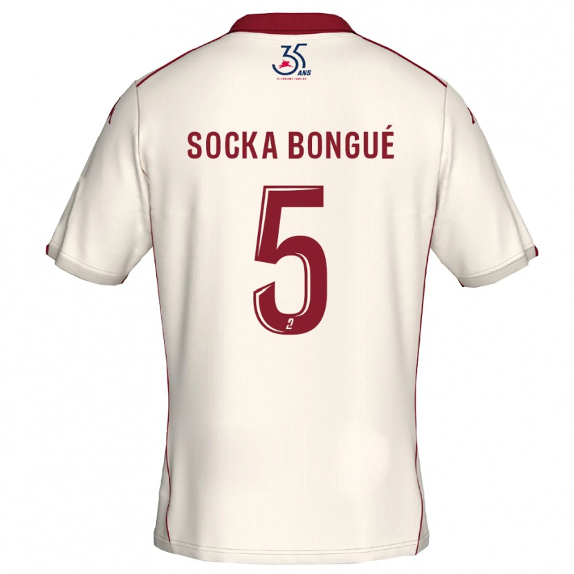 DanxenメンズLoïc Socka Bongué#5白 バーガンディアウェイシャツ2025/26ジャージーユニフォーム
