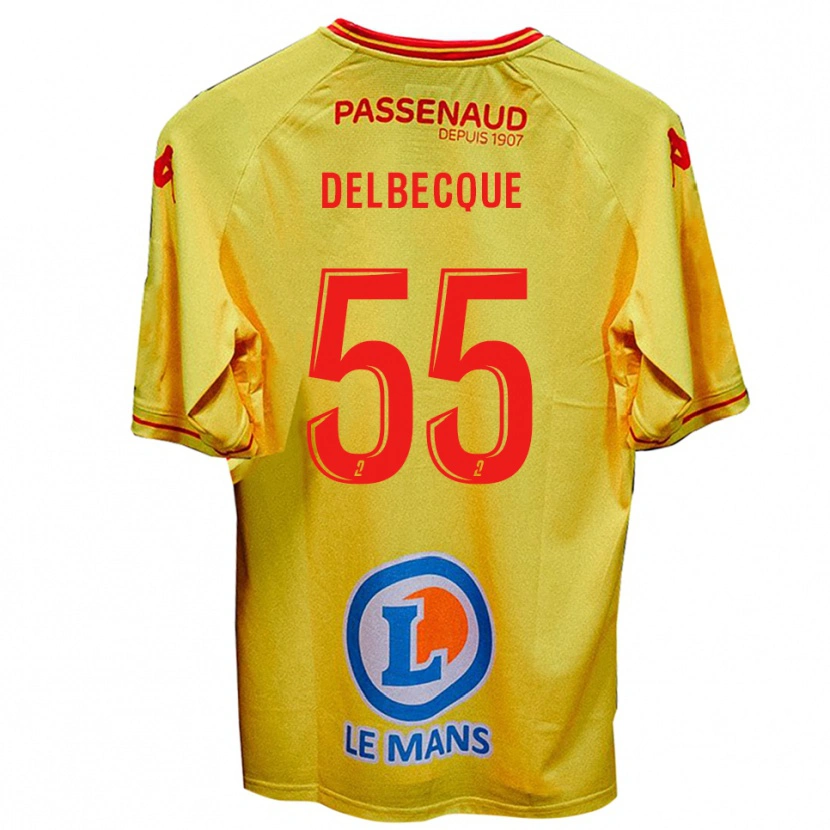 DanxenメンズAugustin Delbecque#55黄アウェイシャツ2025/26ジャージーユニフォーム