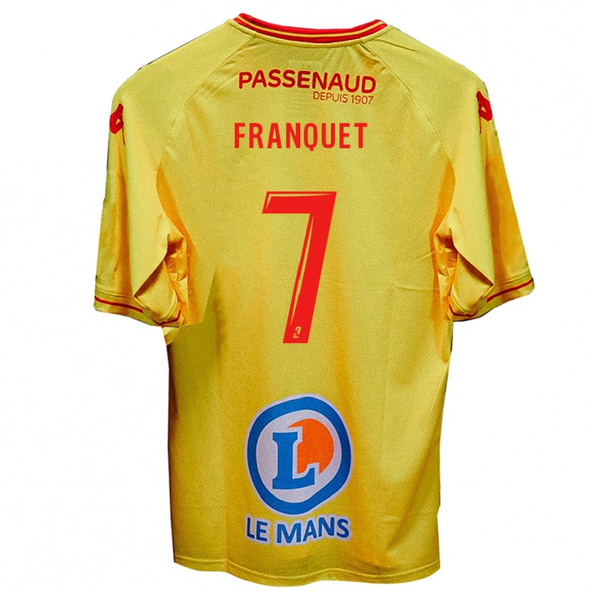 DanxenメンズTayson Franquet#7黄アウェイシャツ2025/26ジャージーユニフォーム