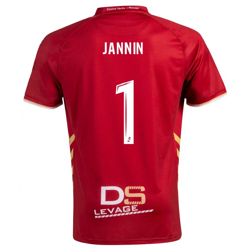 DanxenメンズElouann Jannin#1バーガンディ 金アウェイシャツ2025/26ジャージーユニフォーム