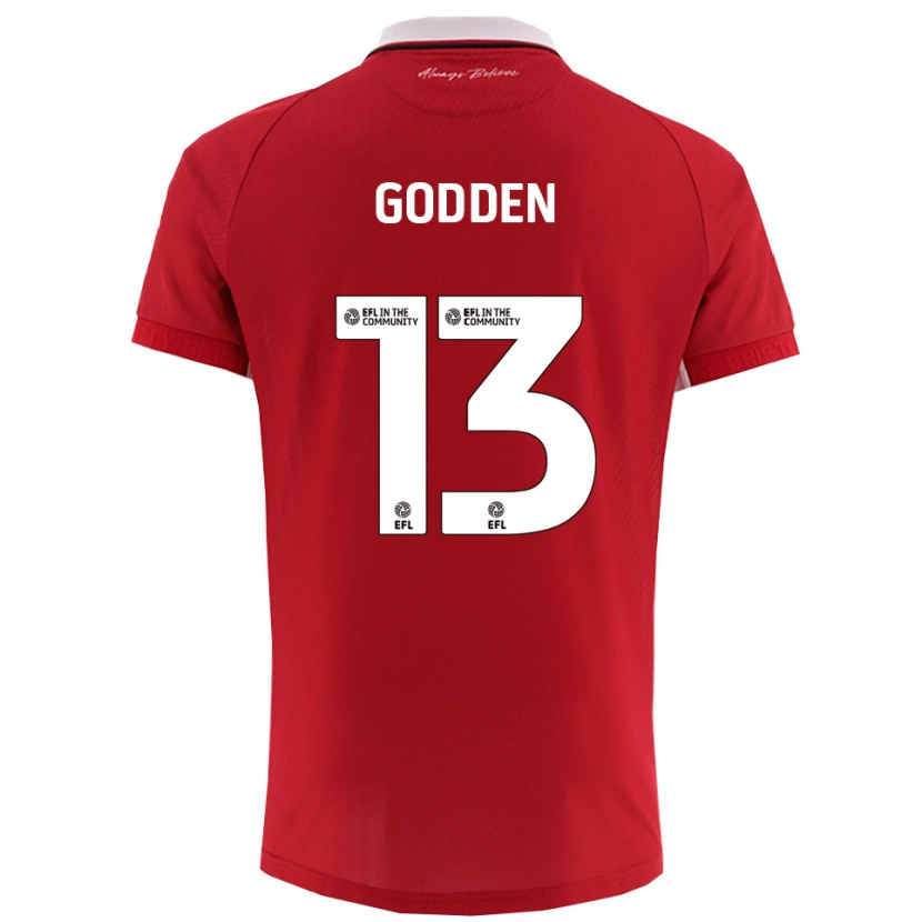DanxenレディースFreddie Godden#13赤 白ホームシャツ2025/26ジャージーユニフォーム