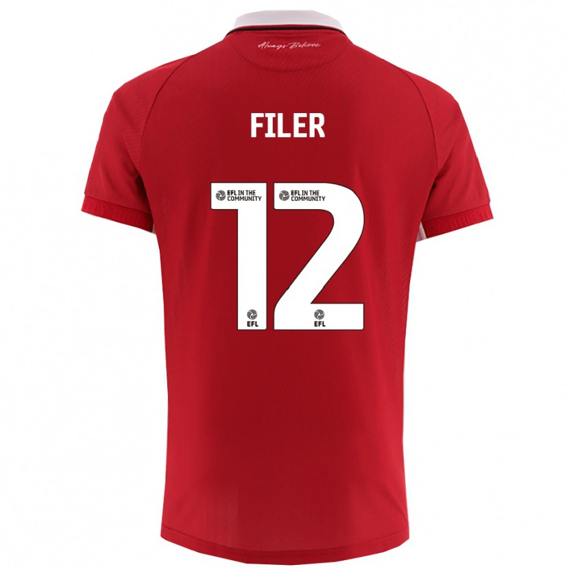 DanxenレディースCharlie Filer#12赤 白ホームシャツ2025/26ジャージーユニフォーム