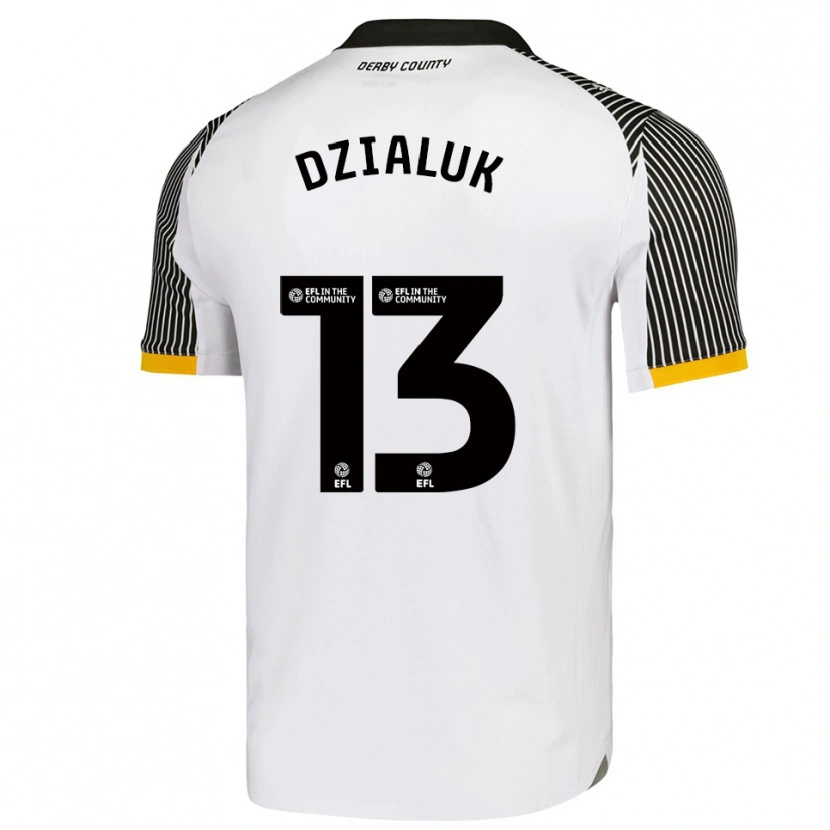 DanxenレディースCristiano Dzialuk#13白 黒ホームシャツ2025/26ジャージーユニフォーム