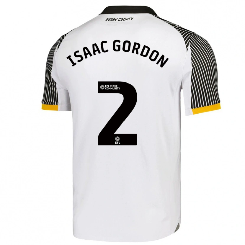 DanxenレディースIsaac Gordon#2白 黒ホームシャツ2025/26ジャージーユニフォーム