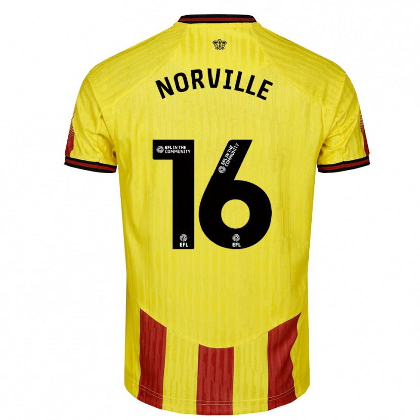 DanxenレディースJael Norville#16黄 赤ホームシャツ2025/26ジャージーユニフォーム