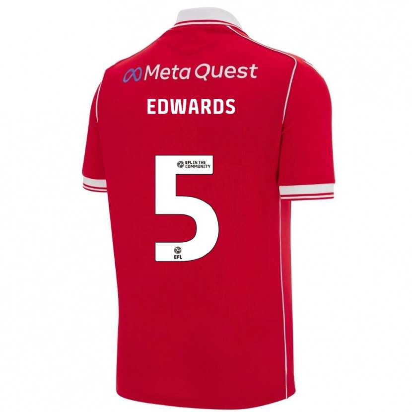 DanxenレディースDafydd Edwards#5赤 白ホームシャツ2025/26ジャージーユニフォーム