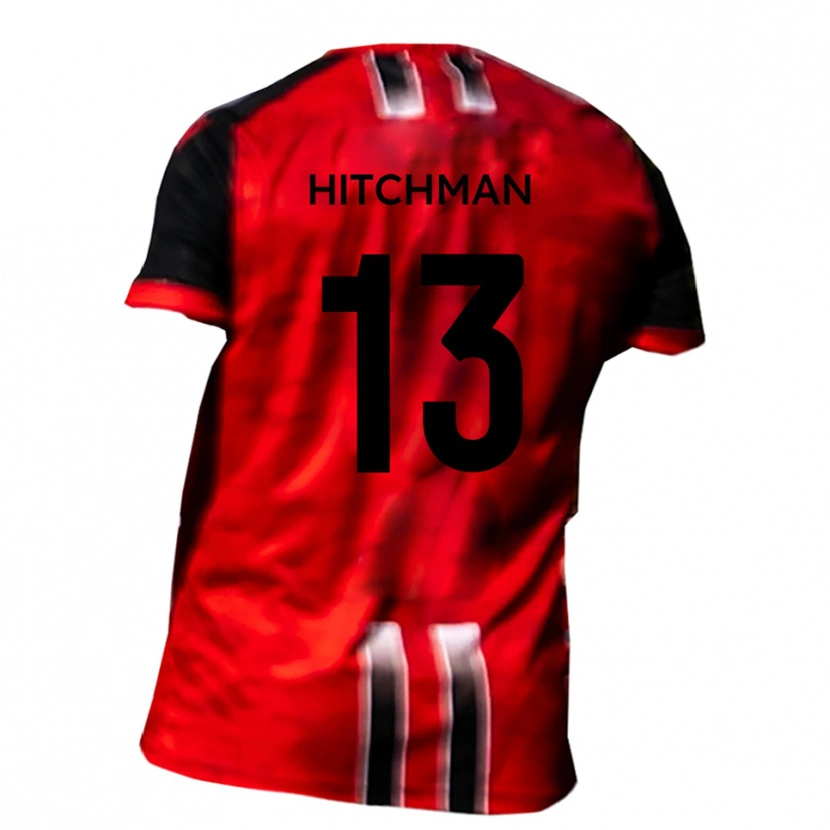 DanxenレディースJack Hitchman#13赤 黒ホームシャツ2025/26ジャージーユニフォーム