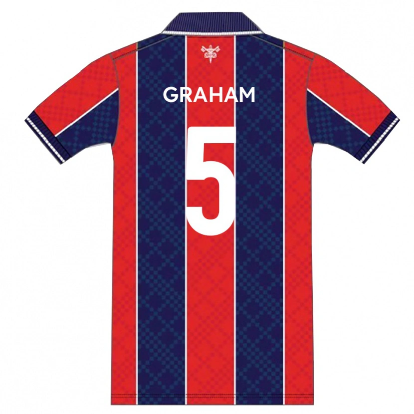 Danxenレディースサム・グラハム#5赤 紺ホームシャツ2025/26ジャージーユニフォーム