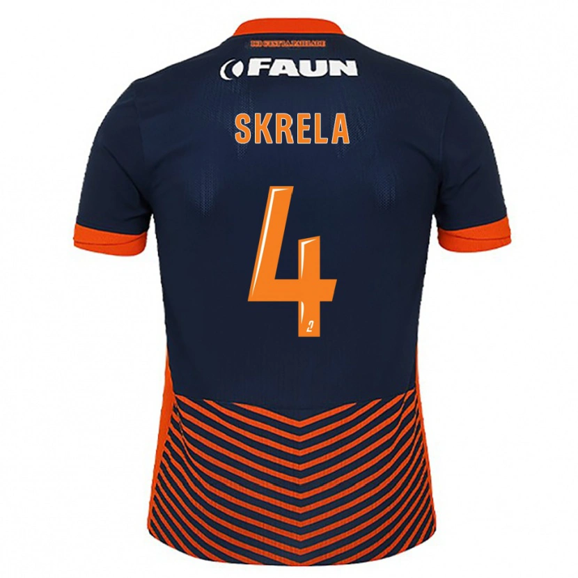 DanxenレディースGabin Skrela#4ミッドナイトブルー オレンジホームシャツ2025/26ジャージーユニフォーム
