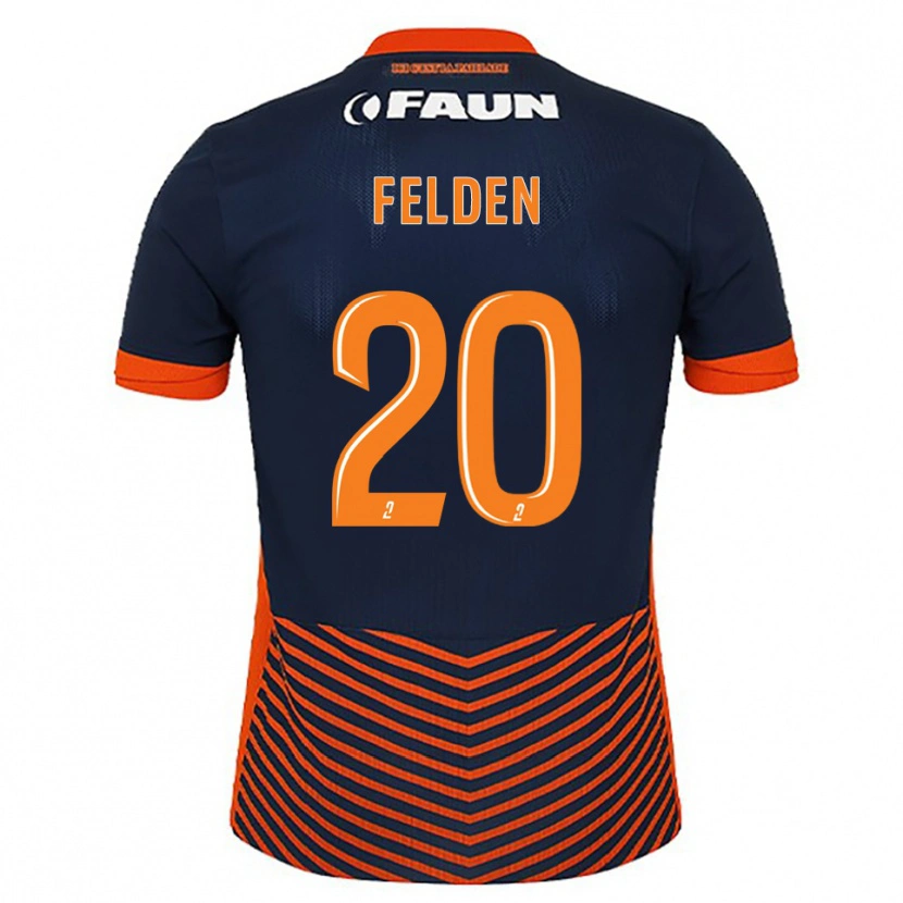 DanxenレディースAgathe Felden#20ミッドナイトブルー オレンジホームシャツ2025/26ジャージーユニフォーム