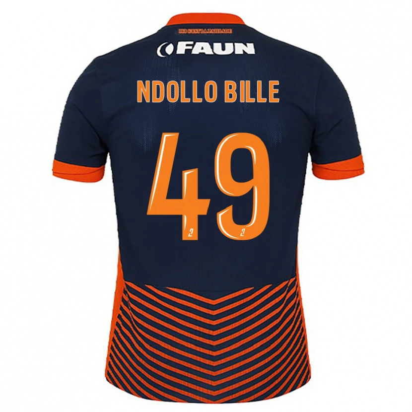 DanxenレディースWilfried Ndollo Bille#49ミッドナイトブルー オレンジホームシャツ2025/26ジャージーユニフォーム