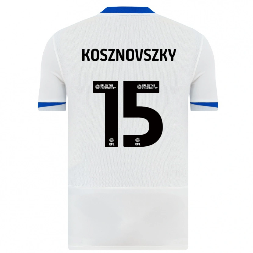 DanxenレディースMárk Kosznovszky#15白 黒アウェイシャツ2025/26ジャージーユニフォーム
