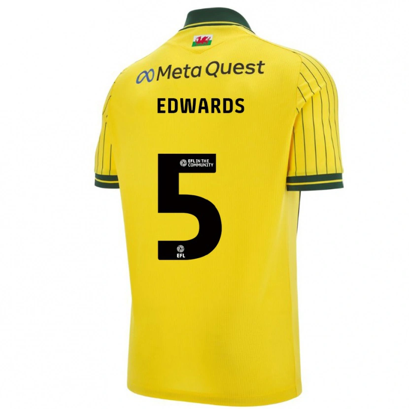 DanxenレディースDafydd Edwards#5黄 緑アウェイシャツ2025/26ジャージーユニフォーム