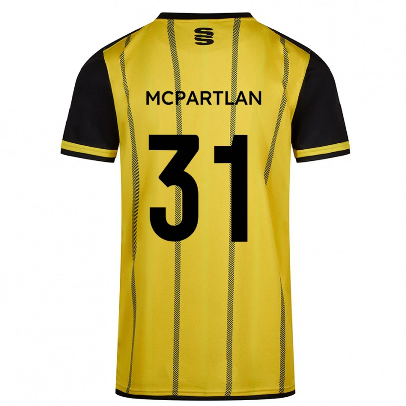 DanxenレディースCian Mcpartlan#31黄 黒アウェイシャツ2025/26ジャージーユニフォーム