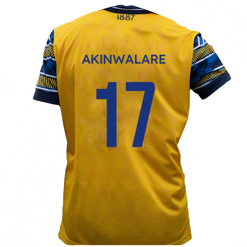 DanxenレディースSeyi Akinwalare#17黄 黒アウェイシャツ2025/26ジャージーユニフォーム
