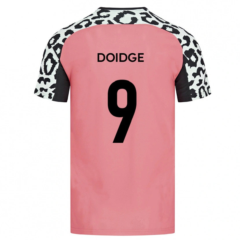 DanxenレディースChristian Doidge#9ピンク 黒アウェイシャツ2025/26ジャージーユニフォーム