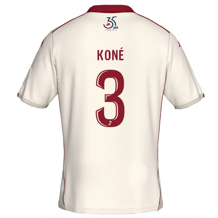DanxenレディースLény Koné#3白 バーガンディアウェイシャツ2025/26ジャージーユニフォーム