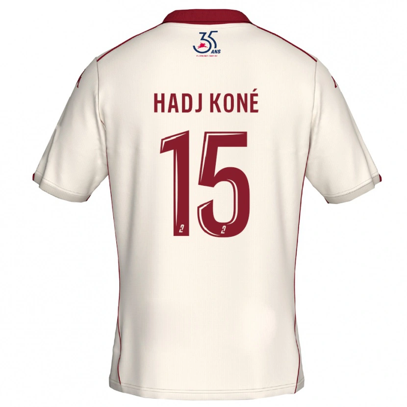 DanxenレディースEl Hadj Koné#15白 バーガンディアウェイシャツ2025/26ジャージーユニフォーム