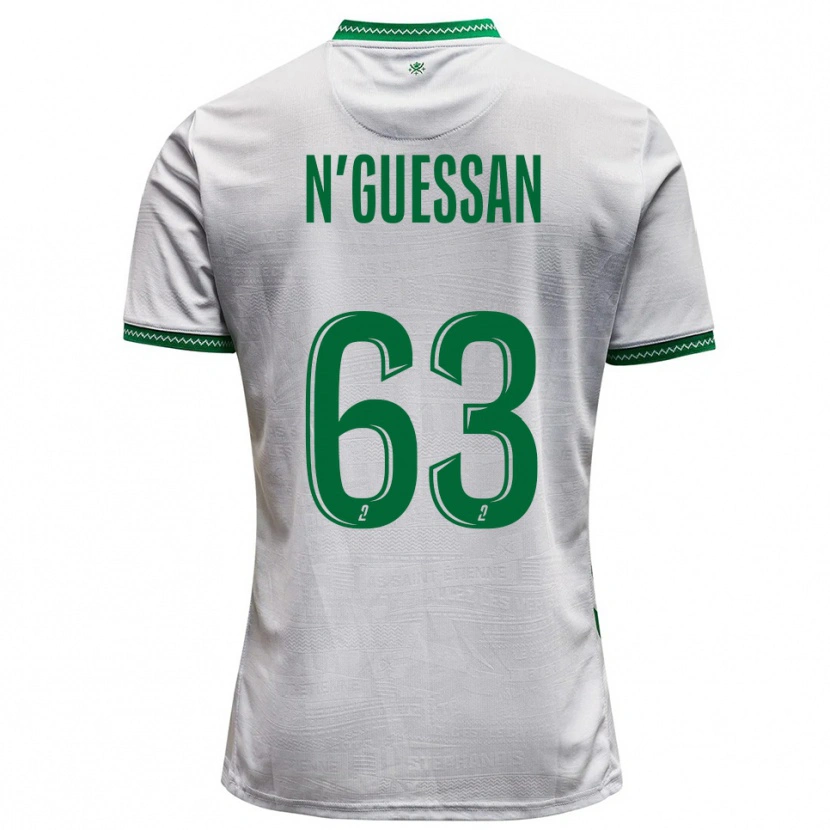DanxenレディースDjylian N'guessan#63白 緑アウェイシャツ2025/26ジャージーユニフォーム
