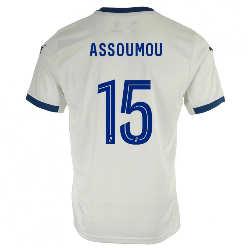 DanxenレディースJaurès Assoumou#15白 青アウェイシャツ2025/26ジャージーユニフォーム