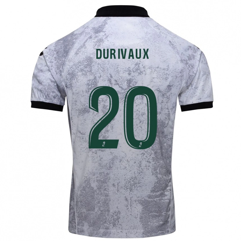 DanxenレディースDylan Durivaux#20白 黒アウェイシャツ2025/26ジャージーユニフォーム