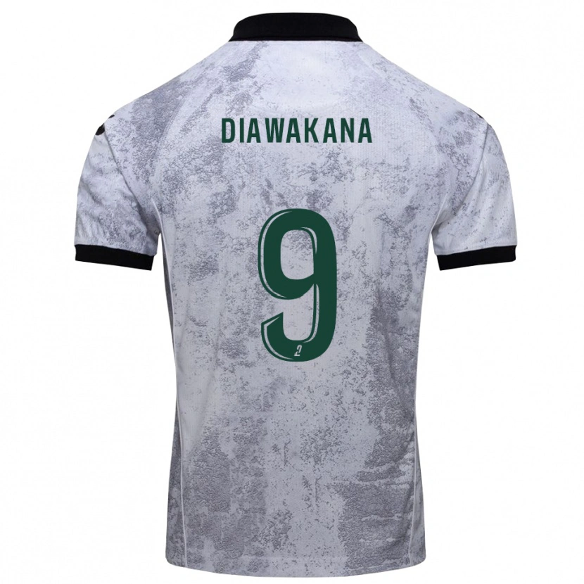 DanxenレディースMalik Diawakana#9白 黒アウェイシャツ2025/26ジャージーユニフォーム