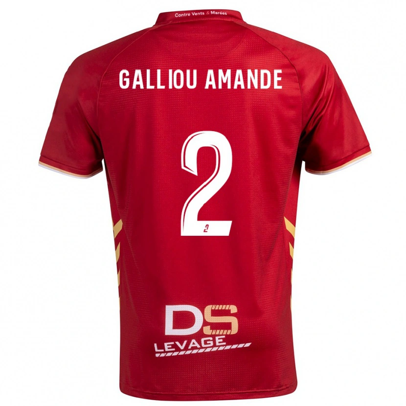 DanxenレディースNoa Galliou Amande#2バーガンディ 金アウェイシャツ2025/26ジャージーユニフォーム