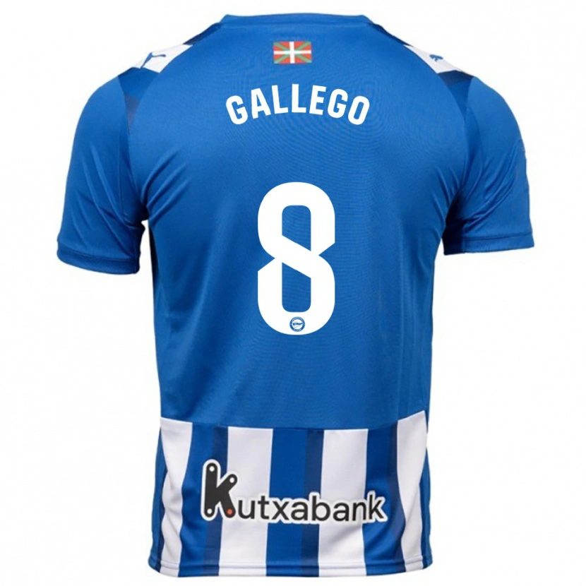 DanxenキッズÓscar Gallego#8青白ホームシャツ2025/26ジャージーユニフォーム