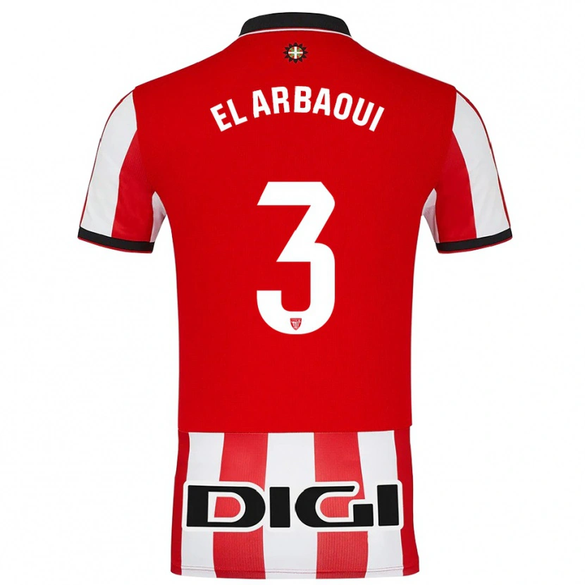 DanxenキッズIlyas El Arbaoui#3赤白ホームシャツ2025/26ジャージーユニフォーム