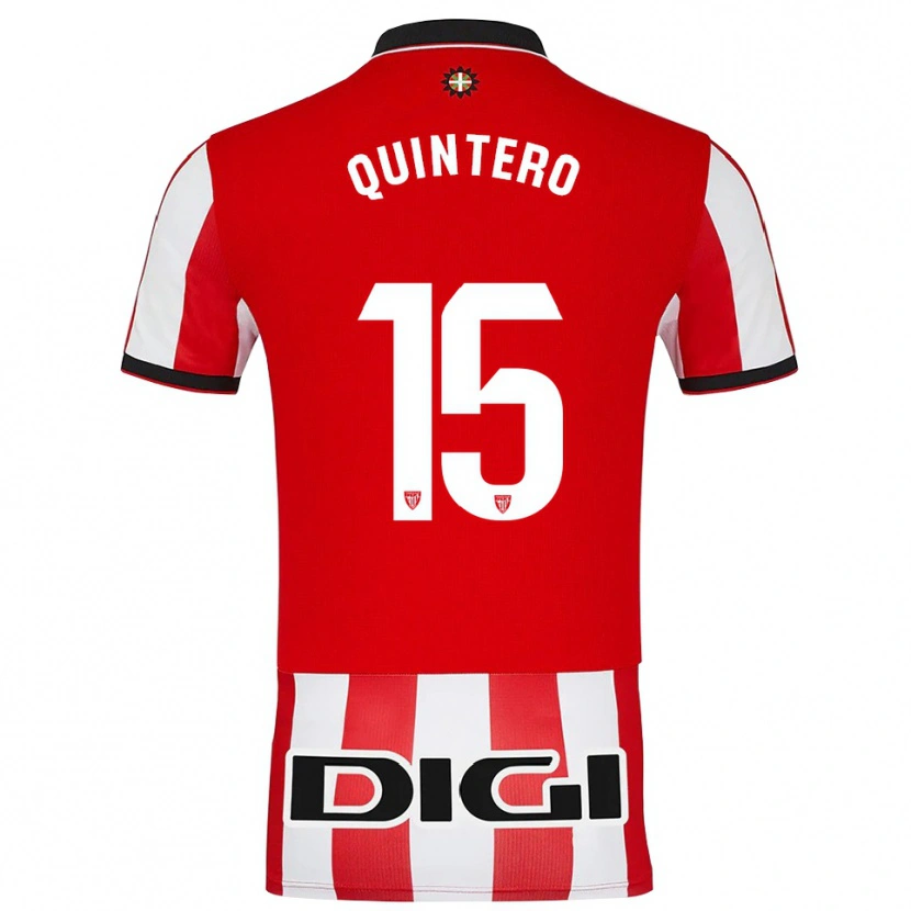 DanxenキッズIker Quintero#15赤白ホームシャツ2025/26ジャージーユニフォーム
