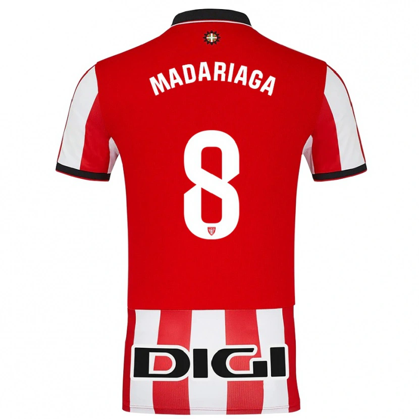 DanxenキッズJoan Madariaga#8赤白ホームシャツ2025/26ジャージーユニフォーム