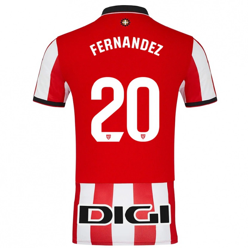 DanxenキッズHugo Fernández#20赤白ホームシャツ2025/26ジャージーユニフォーム