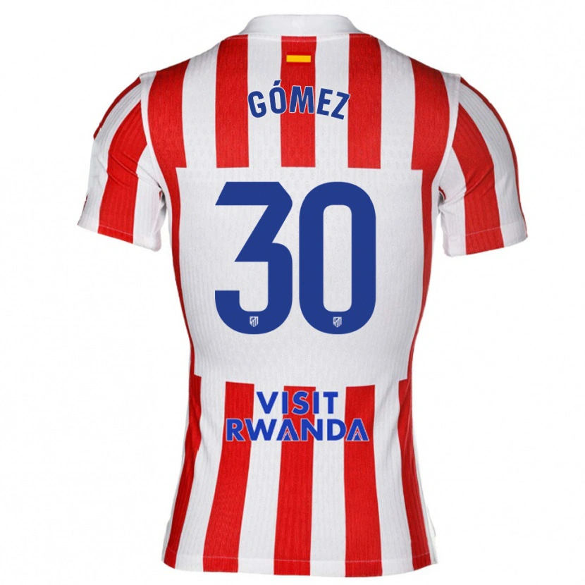 DanxenキッズRubén Gómez#30赤白ホームシャツ2025/26ジャージーユニフォーム