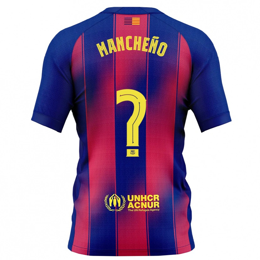 DanxenキッズPol Mancheño#0青赤ホームシャツ2025/26ジャージーユニフォーム