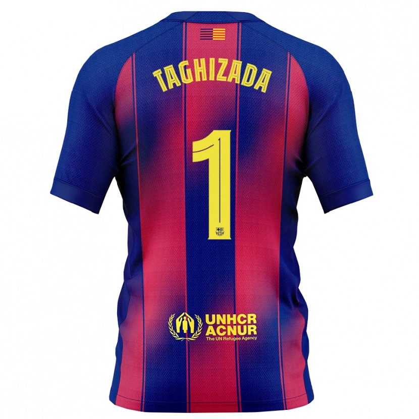 DanxenキッズEldar Taghizada#1青赤ホームシャツ2025/26ジャージーユニフォーム