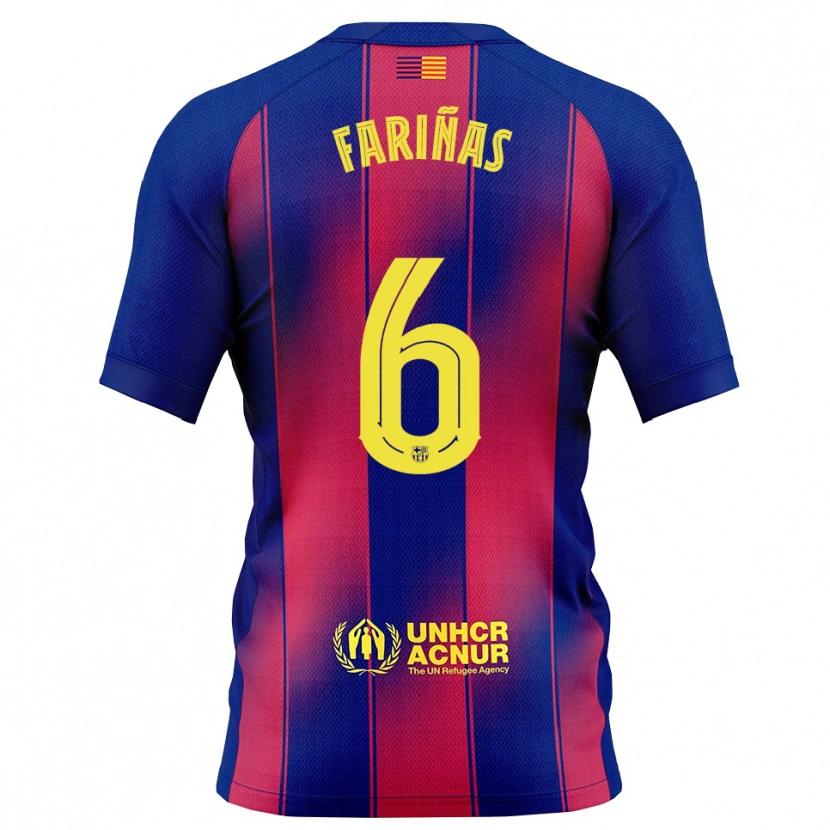 Danxenキッズブライアン・ファリーニャス#6青赤ホームシャツ2025/26ジャージーユニフォーム