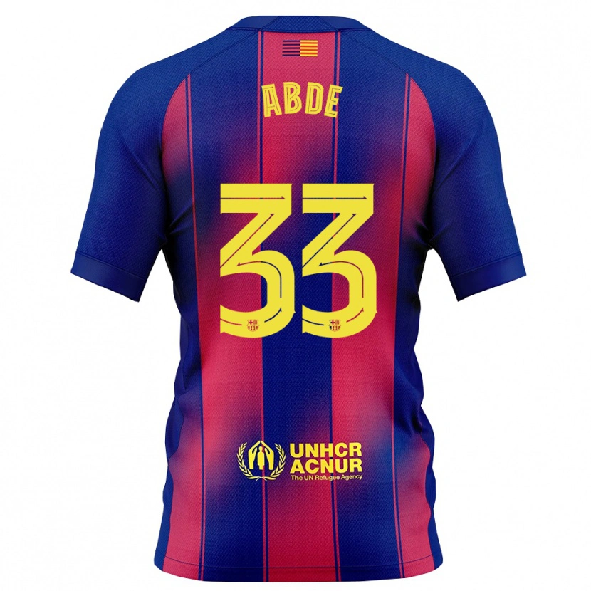 Danxenキッズアブデ・エザルズーリ#33青赤ホームシャツ2025/26ジャージーユニフォーム
