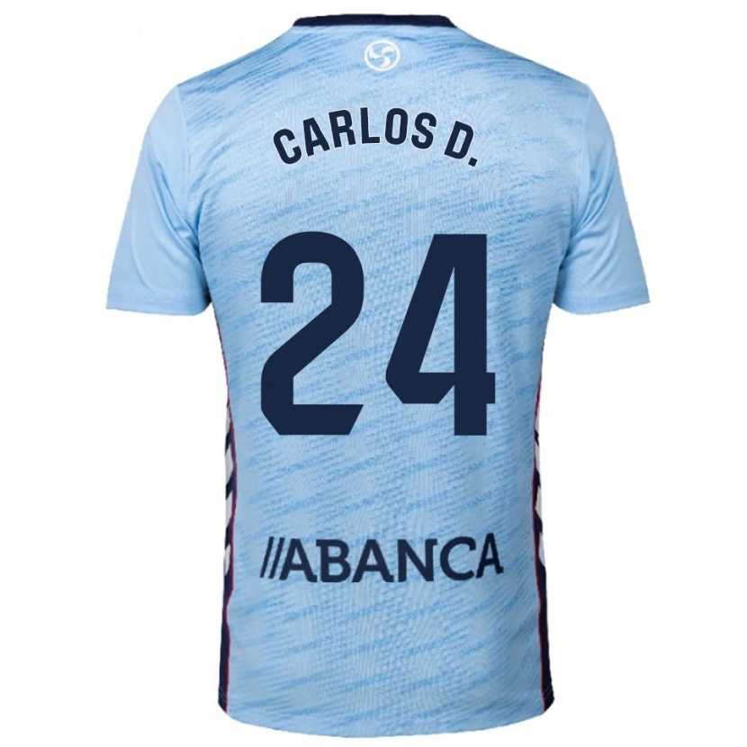 DanxenキッズCarlos Domínguez#24空色赤ホームシャツ2025/26ジャージーユニフォーム