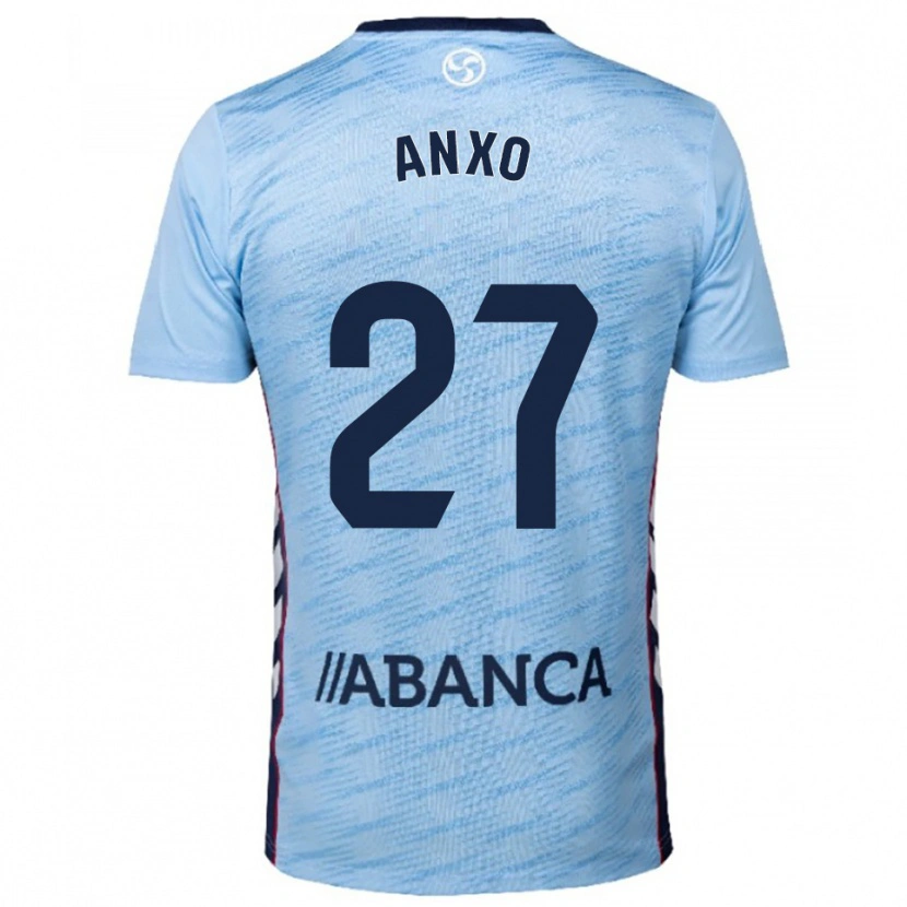 DanxenキッズAnxo Rodríguez#27空色赤ホームシャツ2025/26ジャージーユニフォーム