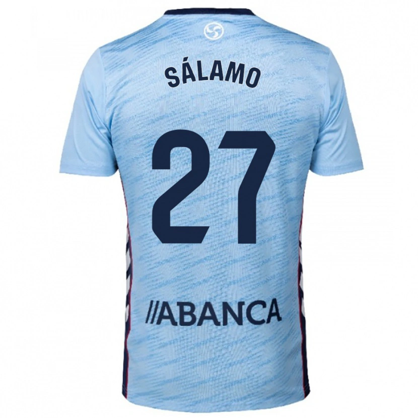 DanxenキッズJorge Sálamo#27空色赤ホームシャツ2025/26ジャージーユニフォーム