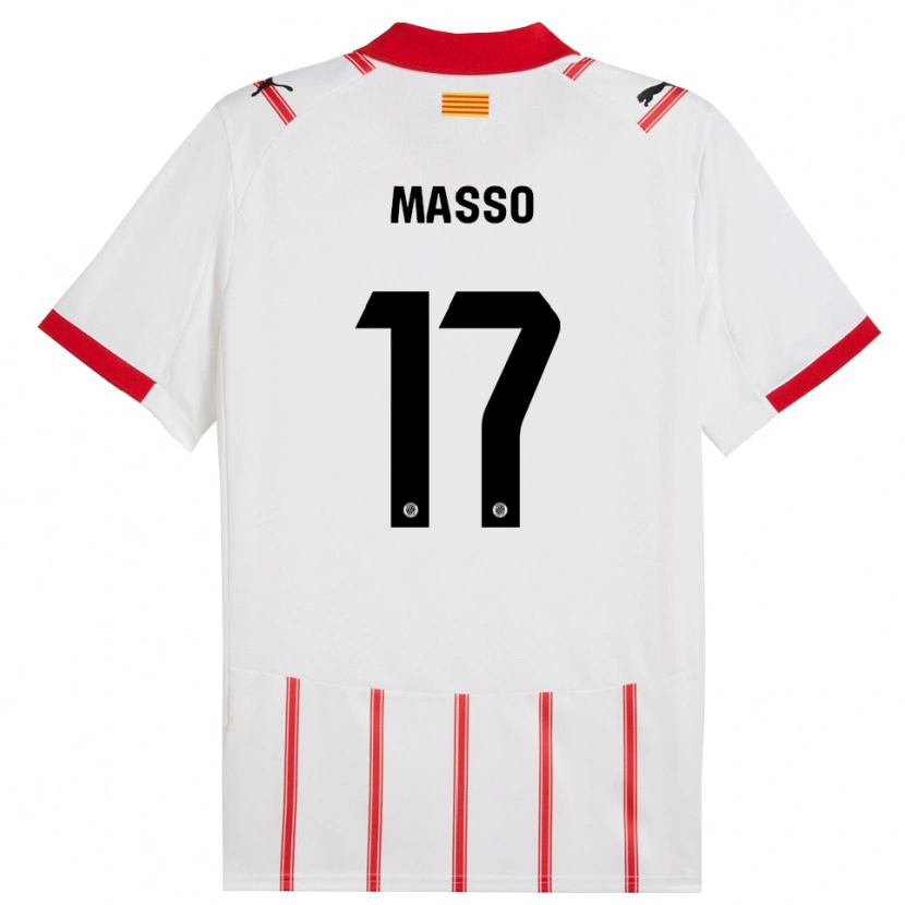 Danxenキッズアイノア・マッソ#17白赤ホームシャツ2025/26ジャージーユニフォーム