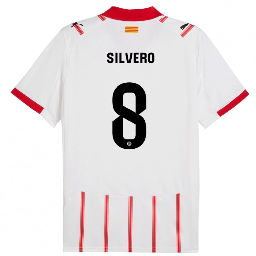 DanxenキッズPol Silvero#8白赤ホームシャツ2025/26ジャージーユニフォーム