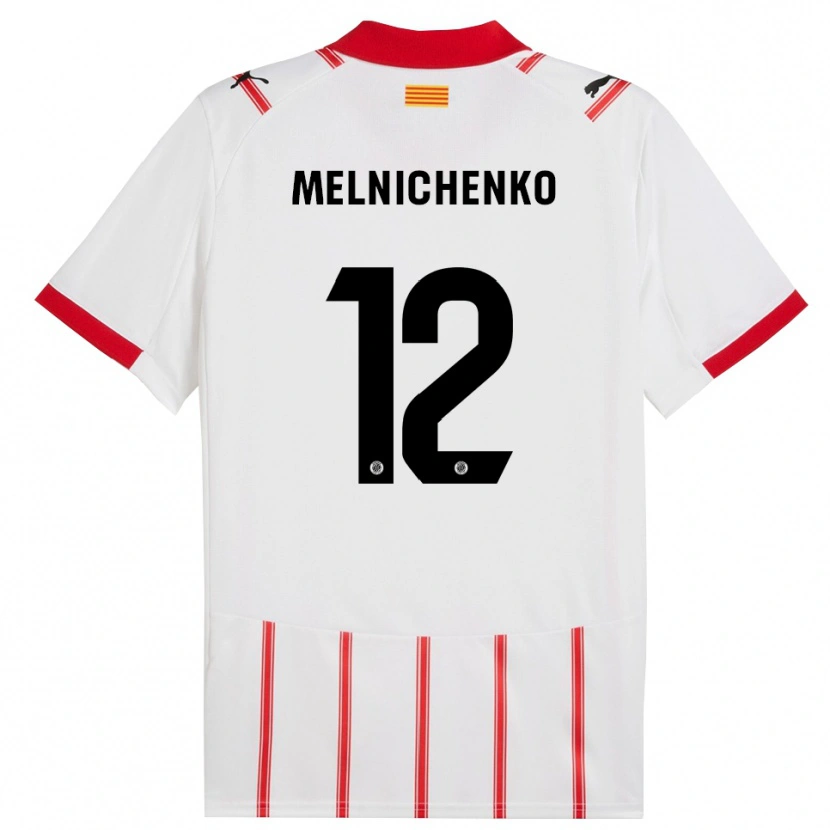 Danxenキッズドミトロ・メルニチェンコ#12白赤ホームシャツ2025/26ジャージーユニフォーム