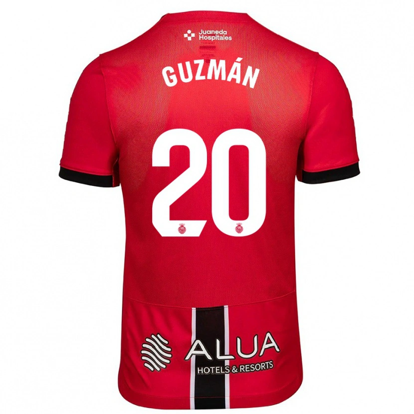 DanxenキッズSamuel Guzmán#20赤黒ホームシャツ2025/26ジャージーユニフォーム