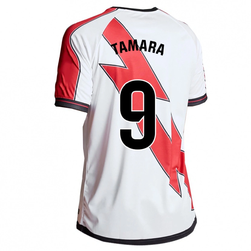 DanxenキッズTamara Álvarez Rodríguez#9白赤ホームシャツ2025/26ジャージーユニフォーム