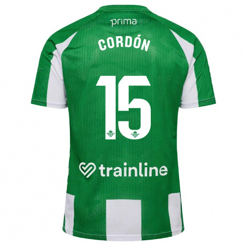 DanxenキッズCaye Cordón#15緑白ホームシャツ2025/26ジャージーユニフォーム