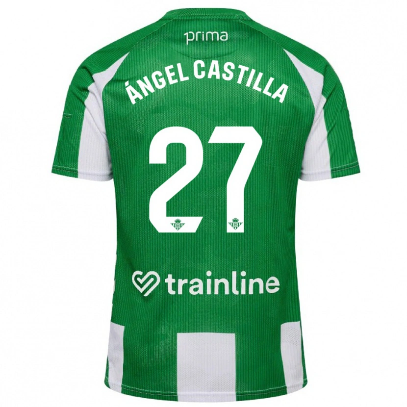 DanxenキッズMiguel Ángel Castilla#27緑白ホームシャツ2025/26ジャージーユニフォーム