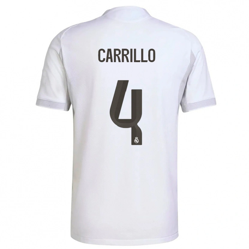 DanxenキッズAlvaro Carrillo#4白黄ホームシャツ2025/26ジャージーユニフォーム